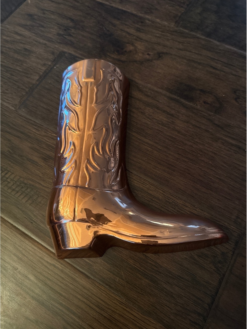 Vintage Copper Cowboy Boot Mold Wall Pocket by Benjamin & Medwin Inc.